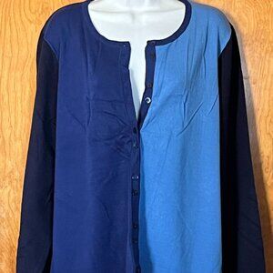 Christina Women's long-sleeve sweater - various shades of blue - 1X